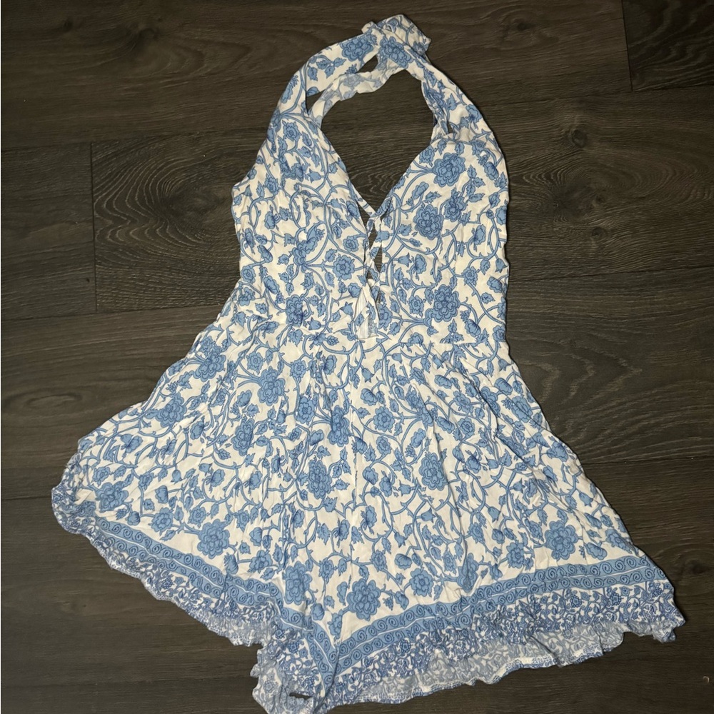 Blue paisley romper